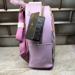 Loungefly Pink Disney Princess Backpack with Snow White Floral Motif LOUNGEFLY DISNEY PRINCESS ARIEL,AURORA,SNOW WHITE FLOWERS  main image 3